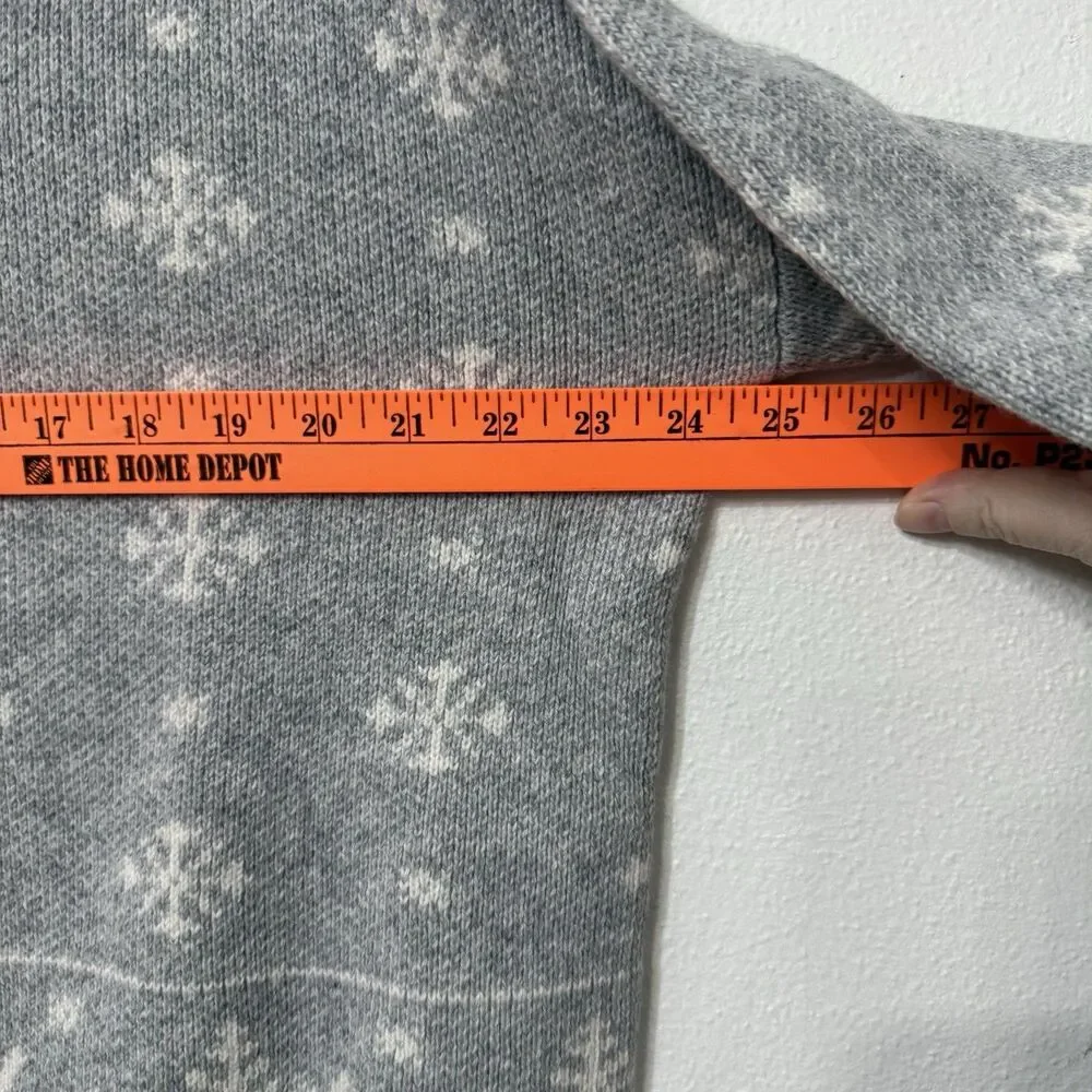 Talbots Plus Women’s X Half Zip Snowflake Gray Pullover Cotton Wool Sweater NWT
